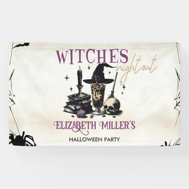 Witches Halloween Night Party Banner (Horizontal)