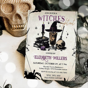 Witches Halloween Night Party  Invitation