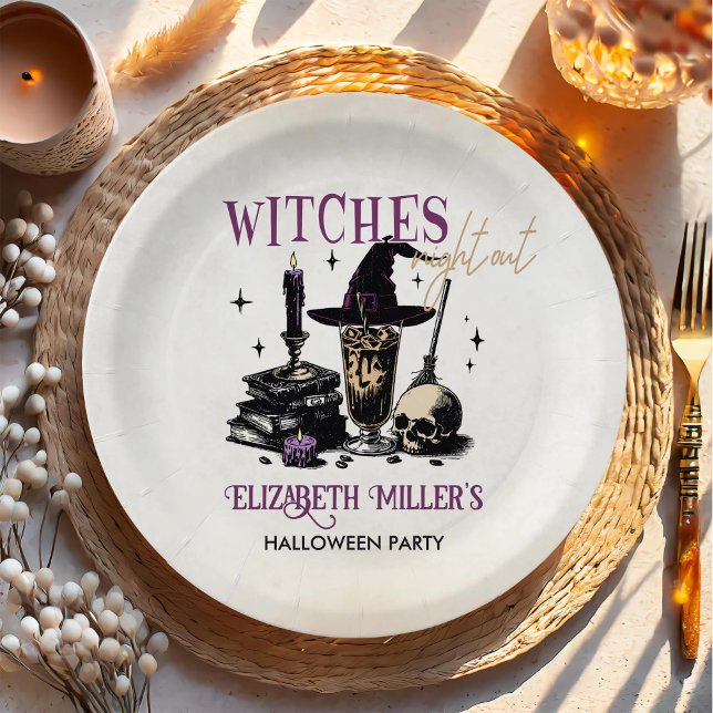 Witches Halloween Night Party Paper Plates (Creator Uploaded)