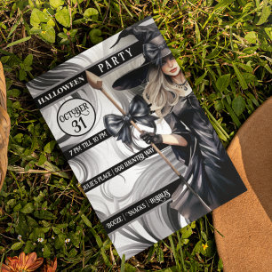 Witches Halloween Party with Swirled Background Invitation