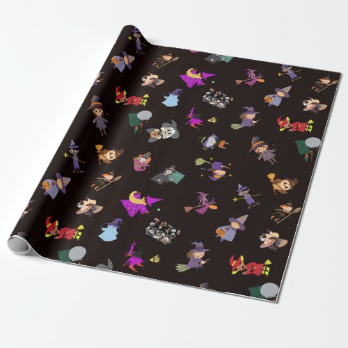 Witches Halloween pattern Wrapping Paper