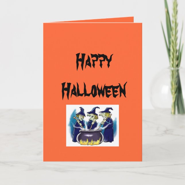 witches, Happy Halloween Card (Front)
