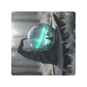 Witches hat and Crystal ball Metal Print