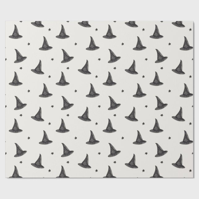 Witches hat and star pattern wrapping paper (Flat)