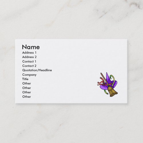 witches hat &amp; broom business card template