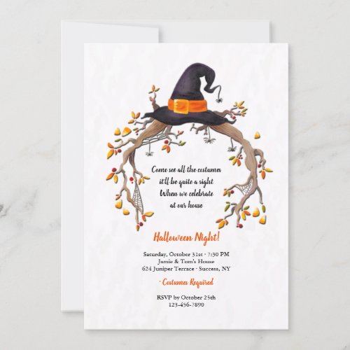 Witches Hat Halloween Party Invitation