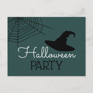 Witches Hat & Web, Halloween Party Invitation