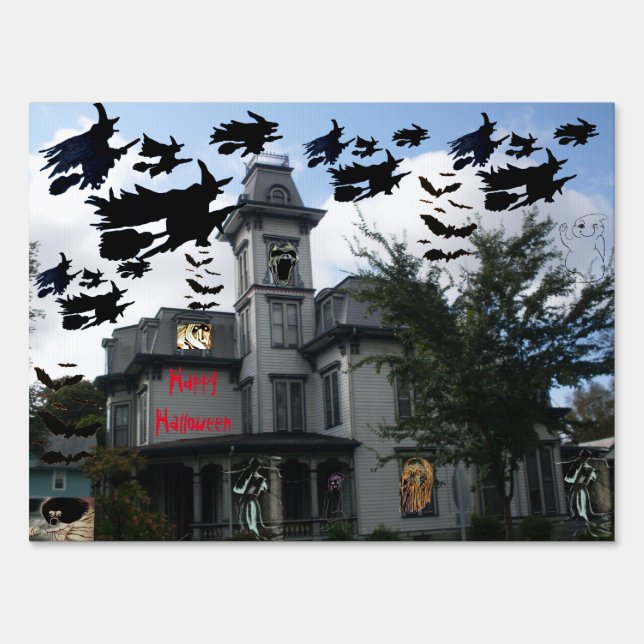 WITCHES HAUNTED HOUSE yard sign (Front)