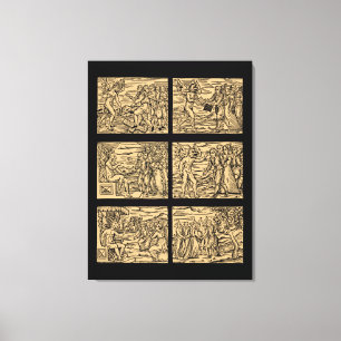 Witches' Hexaptych after Guazzo 30x40 Canvas Print