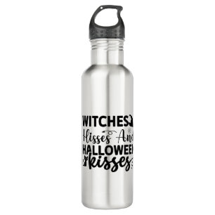 Witches Hisses And Halloween Kisses Stainless Steel Water Bottle