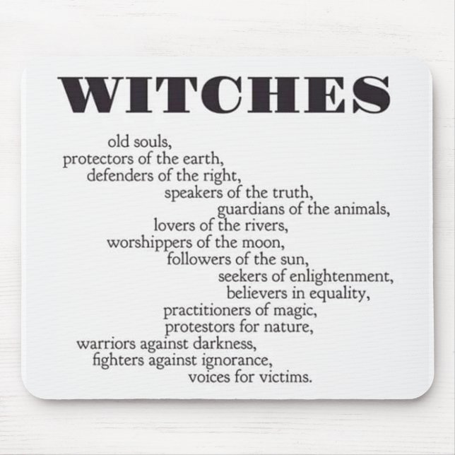 Witches Identity Typography Mouse Pad (Front)