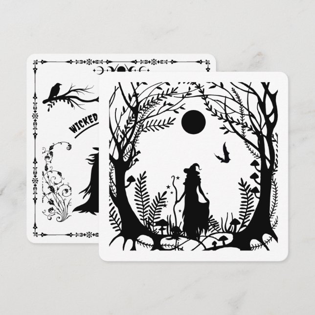 Witches In the Woods Halloween Party Invitation (Front/Back)