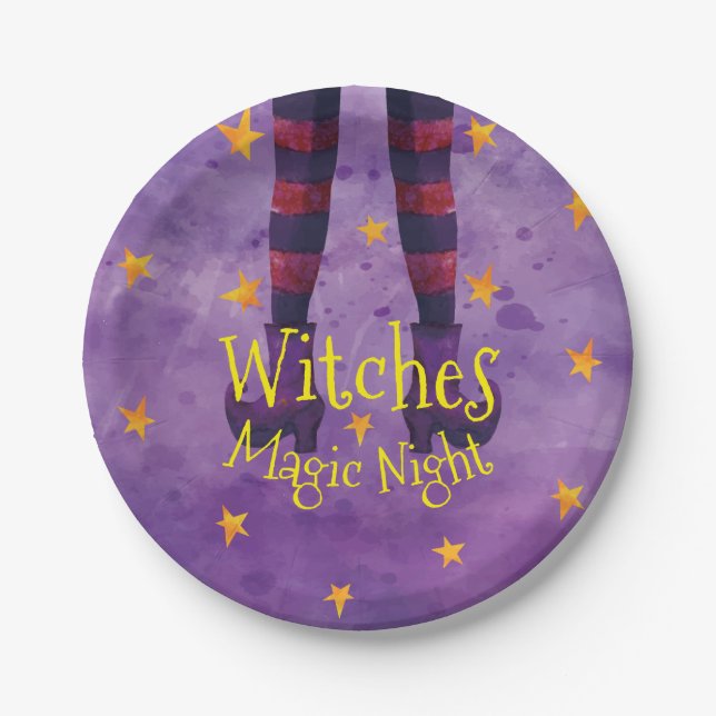 Witches Magic Night Halloween | Paper Plates (Front)