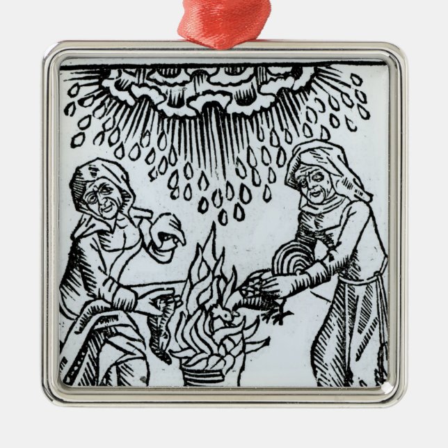 Witches Making a Spell, 1489 Metal Ornament (Front)