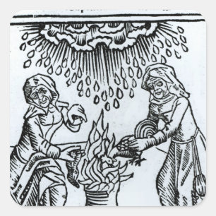 Witches Making a Spell, 1489 Square Sticker