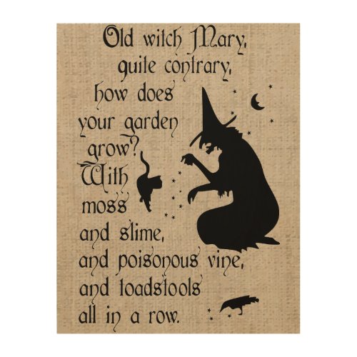 Witches Mary Wood Wall Art