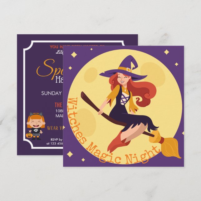 Witches Night Halloween Costume Party | Invitation (Front/Back)