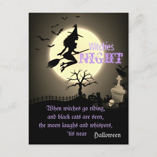 Witches Night Halloween Postcard