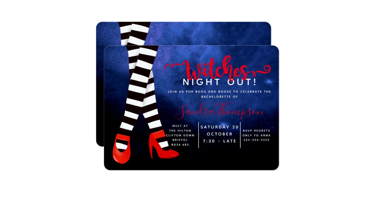 Witches Night Out Halloween Bachelorette Party Invitation Zazzle Com