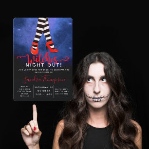 Witches Night Out Halloween bachelorette Party Invitation