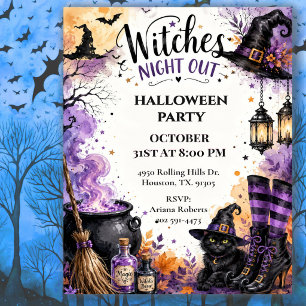 Witches Night Out Halloween Party Invitation