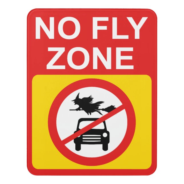 Witches, No Fly Zone, Door Sign (Contemporary Vert)