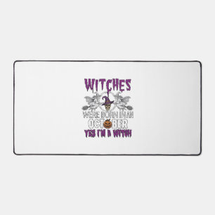 Witches October Halloween Skull Witch Hat Pumpkin_ Desk Mat