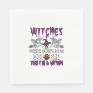 Witches October Halloween Skull Witch Hat Pumpkin_ Napkins