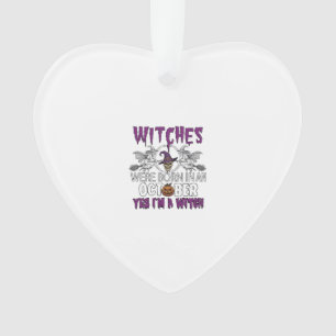 Witches October Halloween Skull Witch Hat Pumpkin_ Ornament