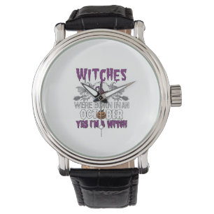 Witches October Halloween Skull Witch Hat Pumpkin_ Watch