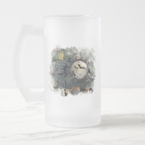 Witches Party Night Frosted Glass Beer Mug