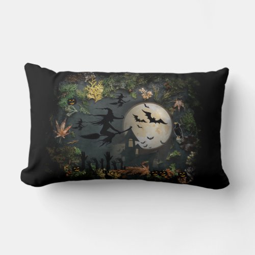 Witches Party Night Lumbar Pillow