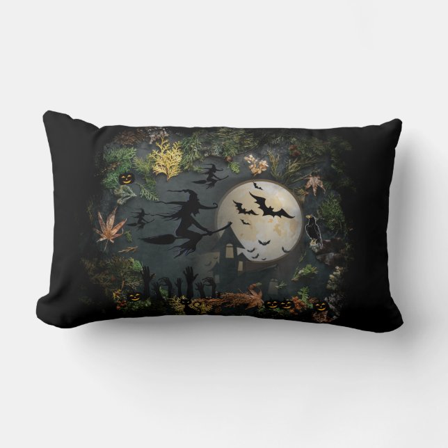 Witches Party Night Lumbar Pillow (Front)