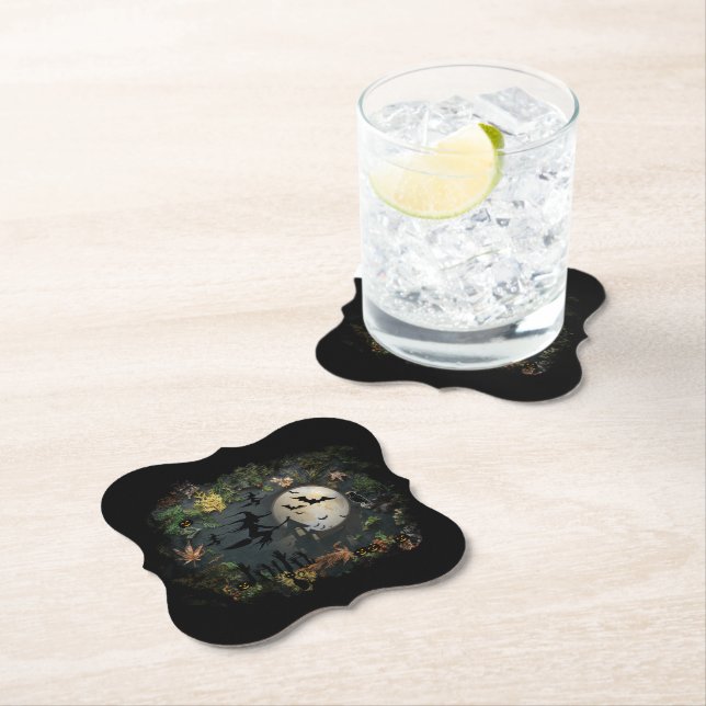 Witches Party Night Paper Coaster (Insitu)