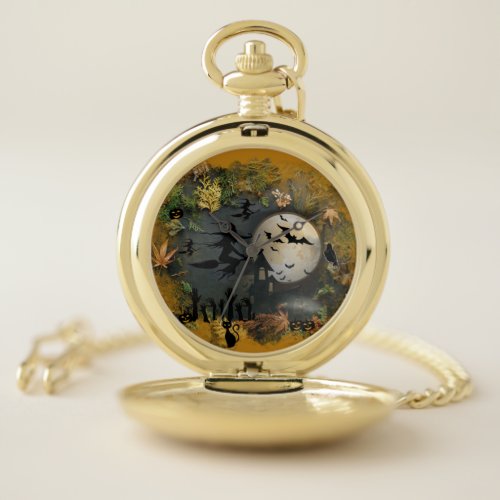 Witches Party Night Pocket Watch