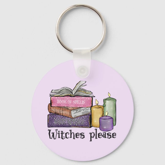 Witches Please | For Book Lover | Librarian Keychain (Front)