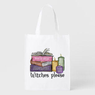 Witches Please – Stack of Witchy Books Grocery Bag