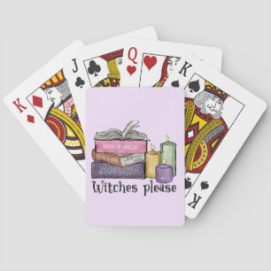 Witches Please – Stack of Witchy Books Poker Cards