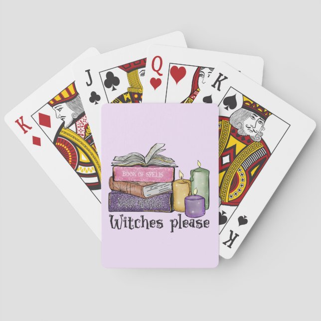 Witches Please – Stack of Witchy Books Poker Cards (Back)