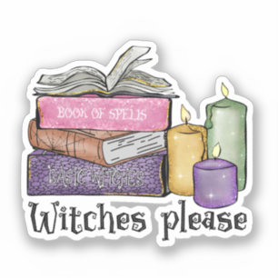 Witches Please – Stack of Witchy Books Sticker