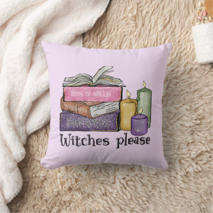 Witches Please – Stack of Witchy Books Throw Pillow