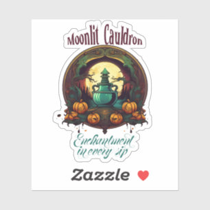 Witches Potion Moonlit Cauldron Label