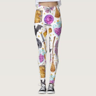 Witches Potion Watercolor Halloween Leggings