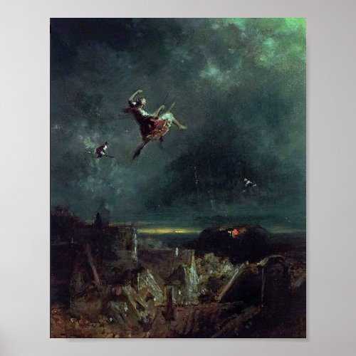 Witches Ride By Carl Spitzweg Poster