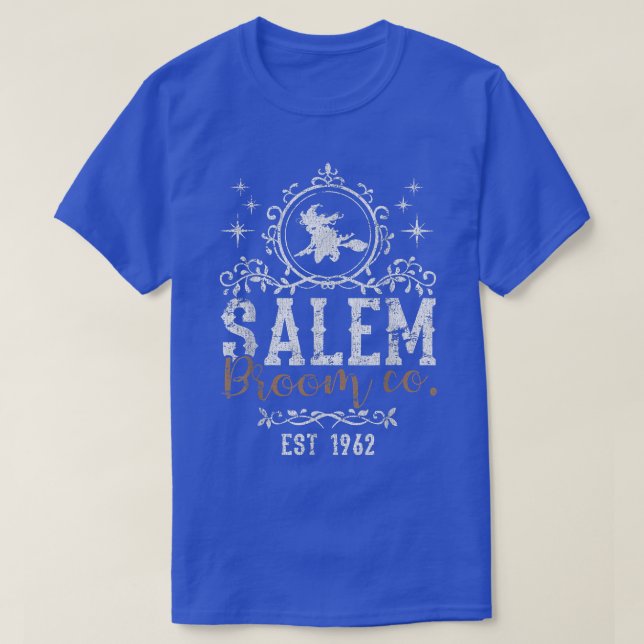 Witches Salem Broom Company Grunge Halloween  T-Shirt (Design Front)