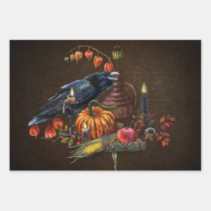 Witches Samhain And Thanksgiving Rituals Wrapping Paper Sheets