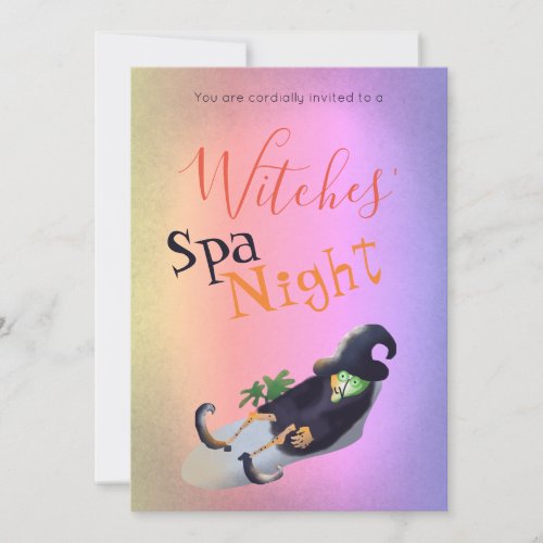 Witches Spa Night Funny Halloween Party Invitation