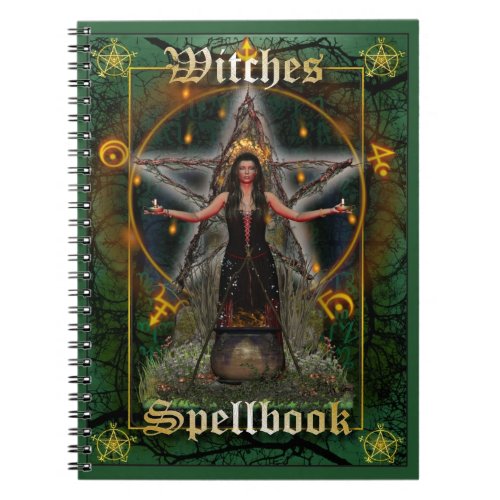 Witches Spellbook _ Earth Element Green Cover Notebook