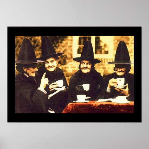 Witches Tea Party  colored Poster