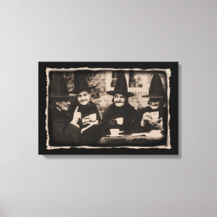 Witches Tea Party – old black/white Canvas Print